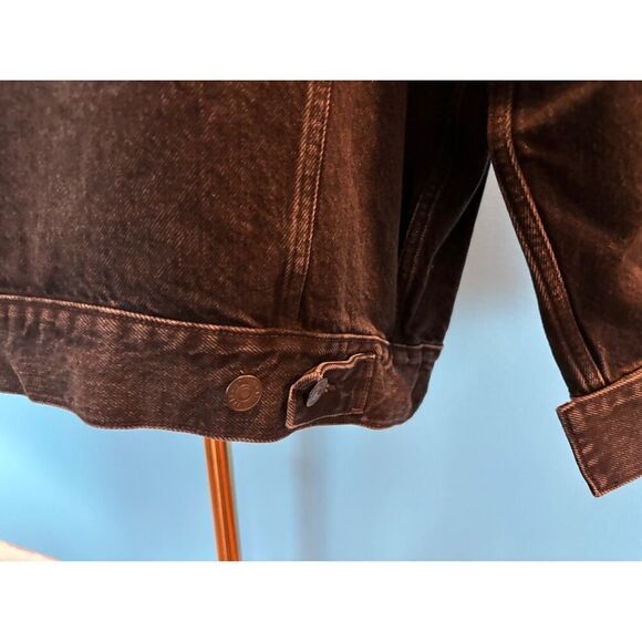 NWT New EDWIN IRONY Black Denim Oversized Trucker Jacket 100% Cotton Medium $248 - Picture 5 of 9